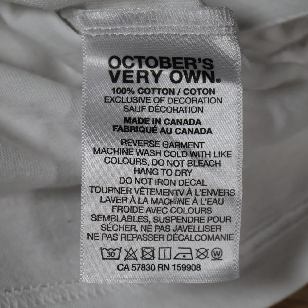 OVO Octobers Very Own T-Shirt Mens Large White Blue Ringer Crewneck Graphic Tee - Picture 10 of 11